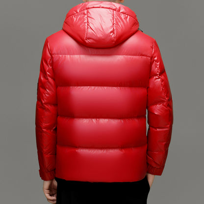 Real Good 90% White  Duck Down Parkas Coat 2025 Winter Men Thermal Warm Hooded Jacket Trendy Bright Color Duck Down Puffer Coat