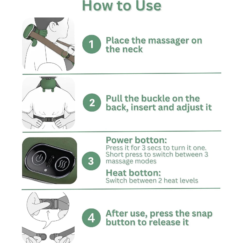 Neck Shoulder Massager with Heat,4D Bionic Fingers Simulate Real Palm Massage,3 Intensities&2 Heat Settings,Relax Muscle Tension