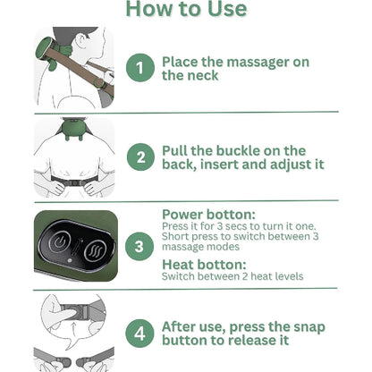 Neck Shoulder Massager with Heat,4D Bionic Fingers Simulate Real Palm Massage,3 Intensities&2 Heat Settings,Relax Muscle Tension
