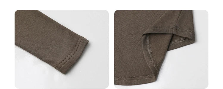 CHIC VEN Women T-Shirts Solid New Basic Heating Cashmere Round Neck Woman Tees Slim Fit Female Tops Spring Autumn 2024
