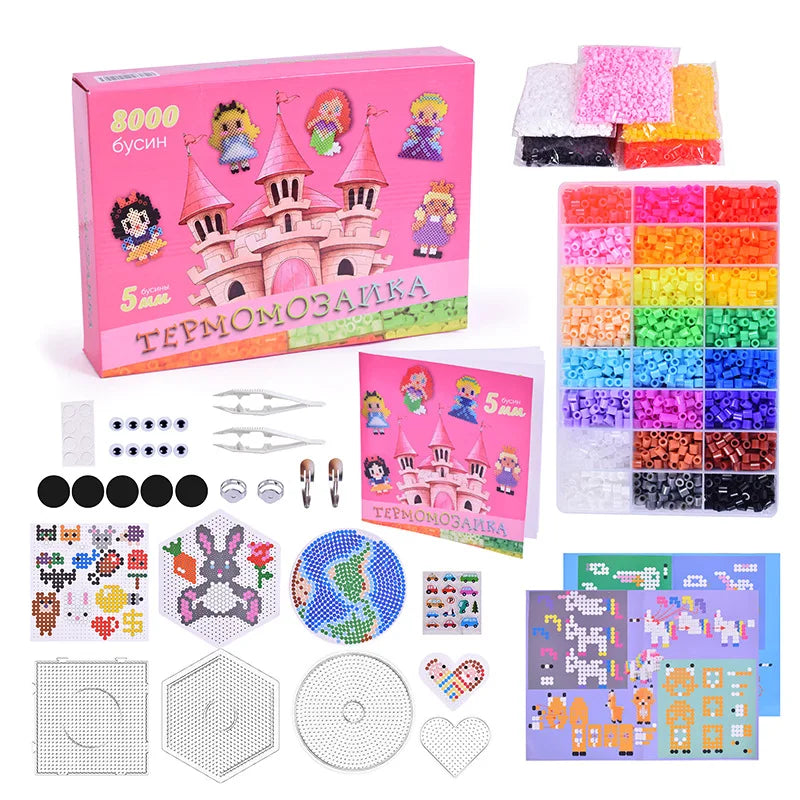 DIY Water Fuse Beads Kit, Magic Spray Beads Set for Kids, Educational Craft Toy with Accessories