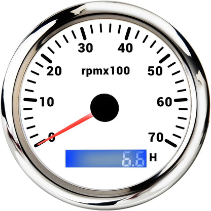 85MM Tachometer with LCD Hour Meter For Marine Boat Car RPM Gauge 8000rpm 6000rpm RPM Meter Tach Gauge 7 Colors LED Backlight