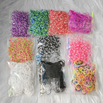 2000pcs-7260pcs Rubber Band Bracelet Kit, Loom Bracelet Making Kit Rubber Bands Refill DIY Bracelet GirlBirthday Gift Toys