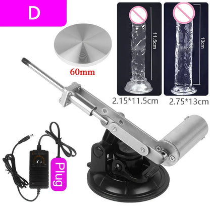 Mini Telescopic Sex Machine Set with Dildo with 60mm Plate Female Masturbation Sexual Kit Telescopic Linear Actuator 100V-240V