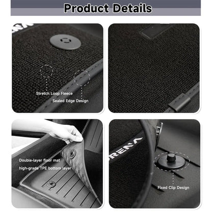 Floor Mats for Tesla Model 3 Highland Model Y Customized Double Layer Anti-Slip and All-Weather Protection - Full Set of 3