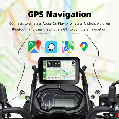 5.0 inch Screen Motorcycle Car GPS Navigator G600 Android Auto Monitor Motorcycle GPS Navigation IPX7 Waterproof Apple Carplay