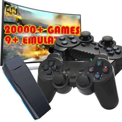 Retro Video Game Console 4K Game Stick TV HD Built-in 20000+ Games 64G Retro Handheld Game Player Wireless Controller Gamepad