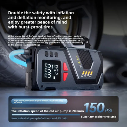 Best-seller Car Jump Starter For 12V Petrol Diesel Cars With 150PSI Air Pump/Light/Pressure Gauge,Portable Booster Jump Starter