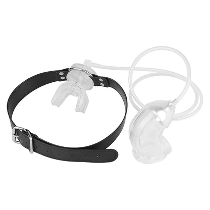 Male Chastity Cage Device with Piss Urinal Penile Sheath Flow Into The Mouth Plug BDSM Slave Sex Toys for Couples Adult Games