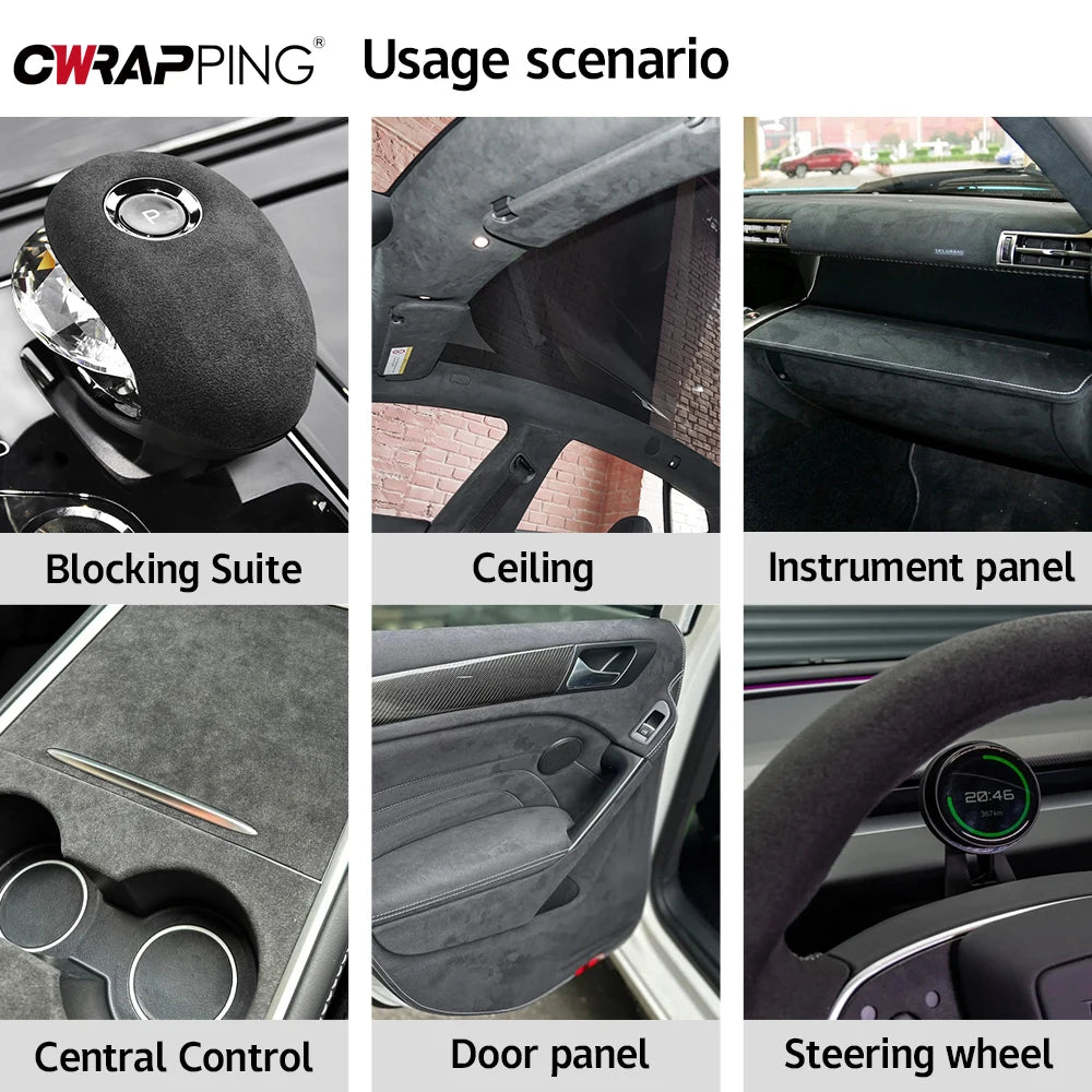 Car Body Film Vinyl Wrap Decal Vinyl Wrap  Self-Adhesive Auto Interior Door Suede Stickers Leather Repair for Car Accessories