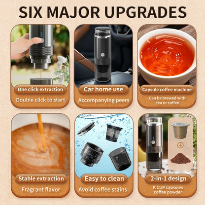 Portable Coffee Machine Coffee Maker Electric Capsule Ground  Brewer Fit For  Powder and Coffee Capsul Suitable