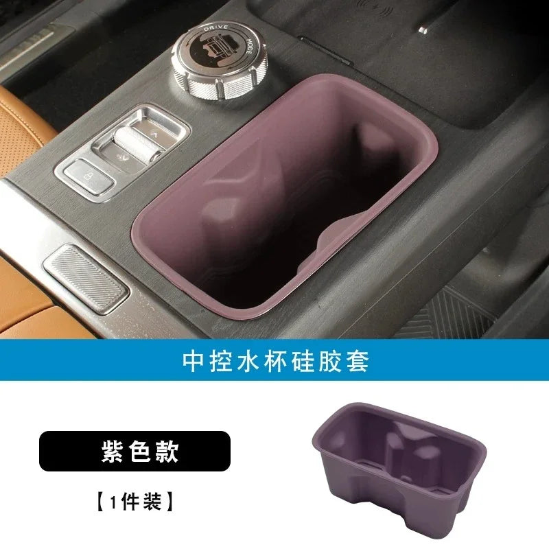 For Chery ICAR V27 2026 Silicone Cup Holder Mat Wireless Charging Anti Slip Pad Tailgate Storage Box Interior Accessories Kit