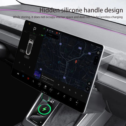 For Tesla Model Y Juniper/Model3 Highland Tray Magnetic Under Screen Hidden Storage Box Magnetic opening and closing storage box
