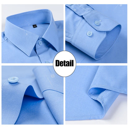 High Quality Men's Long Sleeve Business Casual Plaid Workwear Shirts Anti-Wrinkle Fashion Stripe Office Regular Slim Fit Blouses