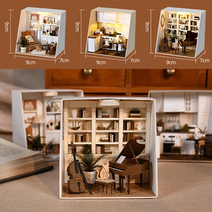 Wooden Mini Doll Hous DIY Kit for Making Room Toys Home Bedroom Decoration with Furniture Kit with LED for Home Decoration Gifts