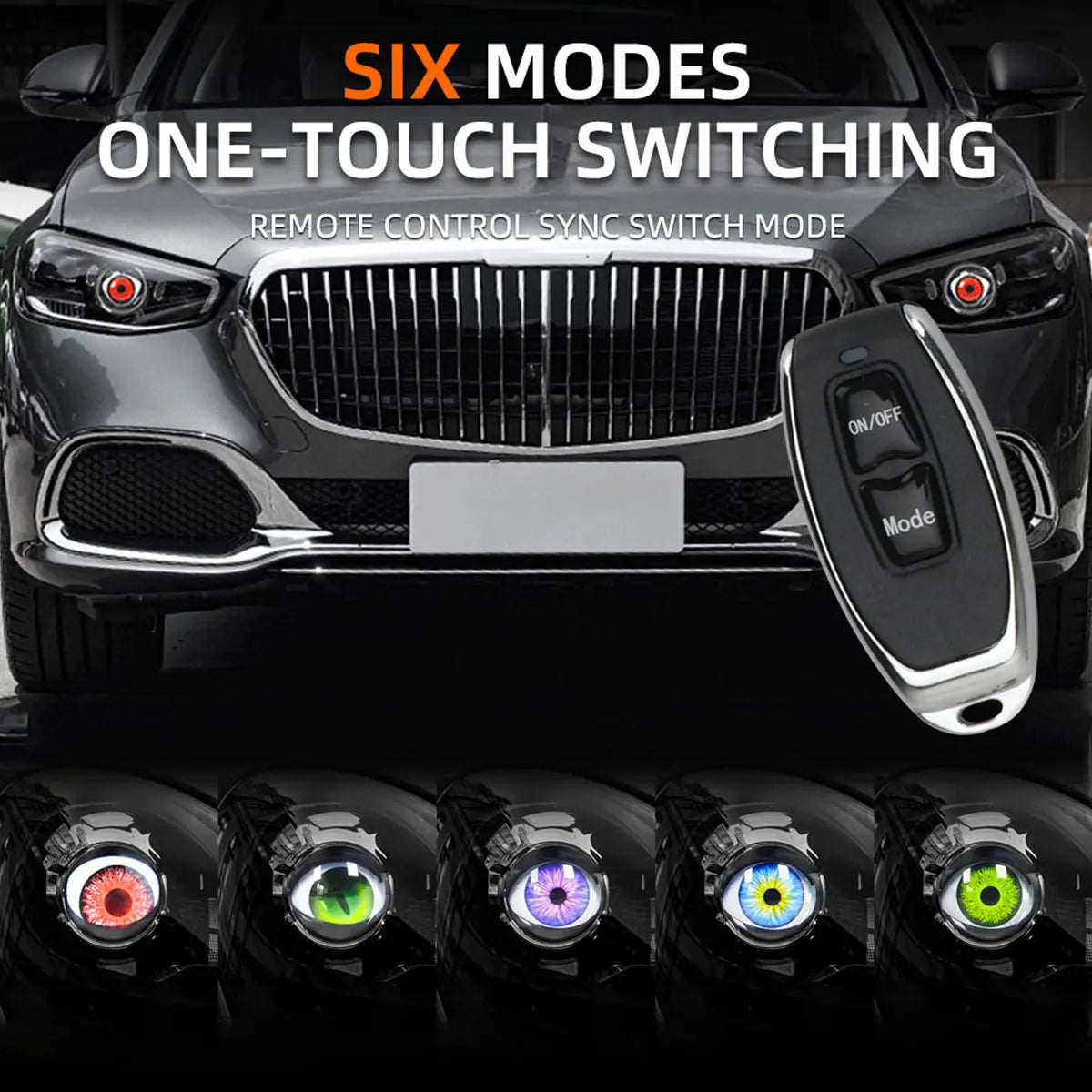 3 Inch Car LED Devil Eyes Demon Evil Eye Lenses 12V 36V For Car Remote Control Eyes Retrofit Kits Fitting Auto Light Accessorie