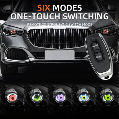 3 Inch Car LED Devil Eyes Demon Evil Eye Lenses 12V 36V For Car Remote Control Eyes Retrofit Kits Fitting Auto Light Accessorie