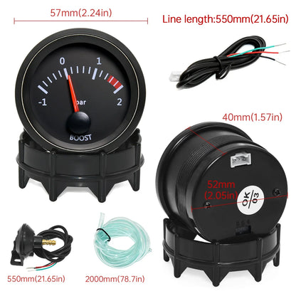 2'' 52mm Racing Car Indicator Water Temp Gauge Oil Temp Meter Voltmeter Oil Press Vacuum Boost Air Fuel Ratio EGT Instrument