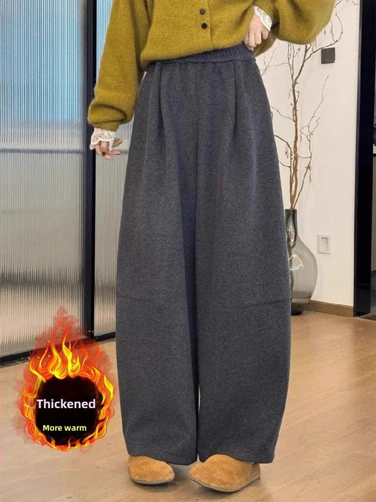 High Waist Wide Leg Pants Women's Thickened Loose Drapey Autumn Winter Large Size Banana Sweatpants Casual Straight Cut