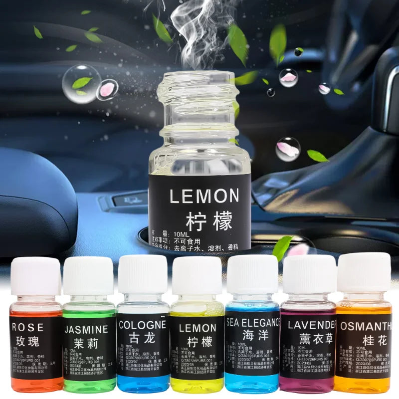 10ml Car Perfume Refill Plant Essential Oil Aroma Diffuser for Fragrance Rose Lemon Jasmine Tea Tree Aroma Diffuser Humidifier