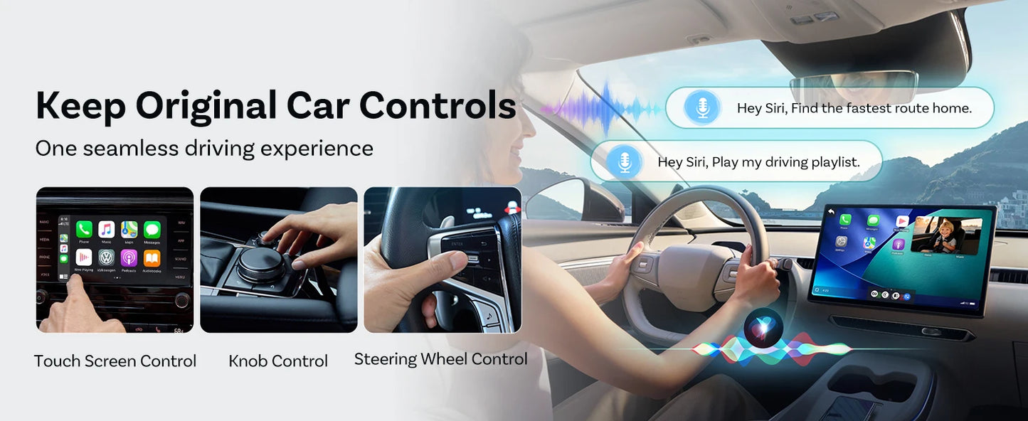 Ottocast Cabin Care Wireless CarPlay Adapter 1080P Car Rear Seat Camera 150° Wide Angle Night For Kids & Pets For Benz Toyota VW