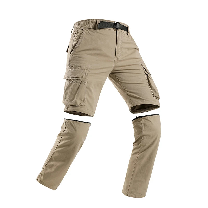 Spring Men Cotton Cargo Pants + Shorts Men Summer Multi-Pocket Shorts Pants Mens Joggers Sweatpant Casual Shorts Trousers Male