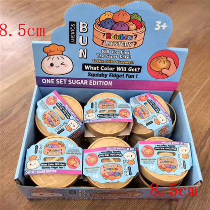 5.5/8.5cm Stress 1-12Pcs Dumpling Squash Toy Dampaline Squishy with Box Dumplings Sensory Squeeze Toy for  Relief Gift Birthday