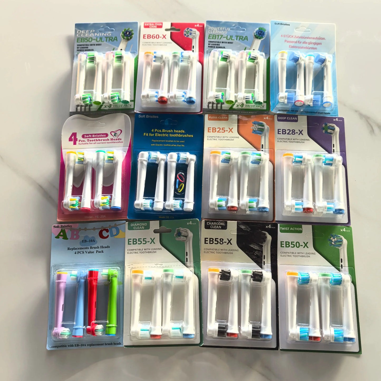 12types Toothbrush Heads Replacement For Oral B PRO Models 600 650 670 2000 2500 2900 3000 3500 3900 Soft Bristles Health Care