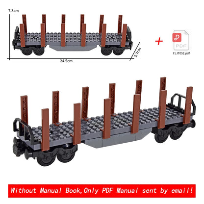 26cm Retro Double-Deck Passenger Train Car Building Blocks Model Green Gray Classic Train Display Toy for Hobbyists