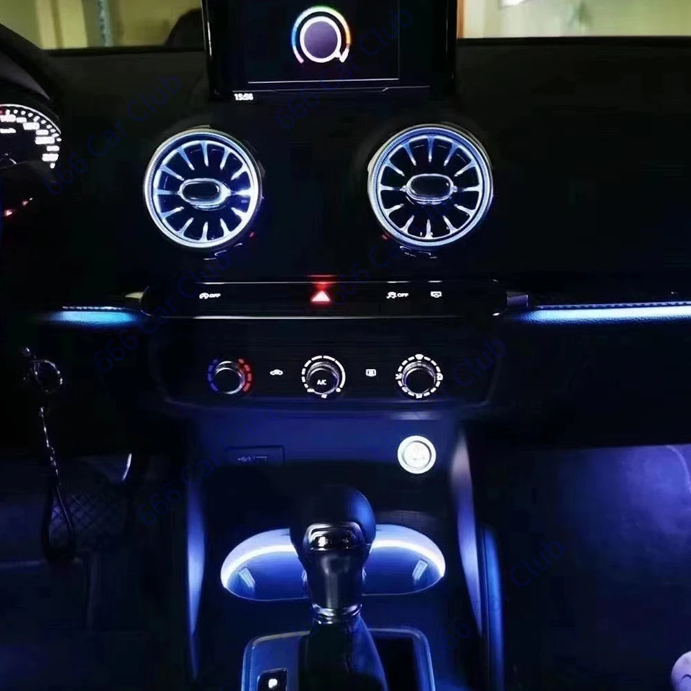 256 Colours Air Vents For Audi A3 S3 RS3 8V 8Y 8P 2004-2020 Car Dashboard Ambient Light LED Air Conditioner Outlet Nozzle Lamp