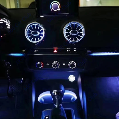 256 Colours Air Vents For Audi A3 S3 RS3 8V 8Y 8P 2004-2020 Car Dashboard Ambient Light LED Air Conditioner Outlet Nozzle Lamp