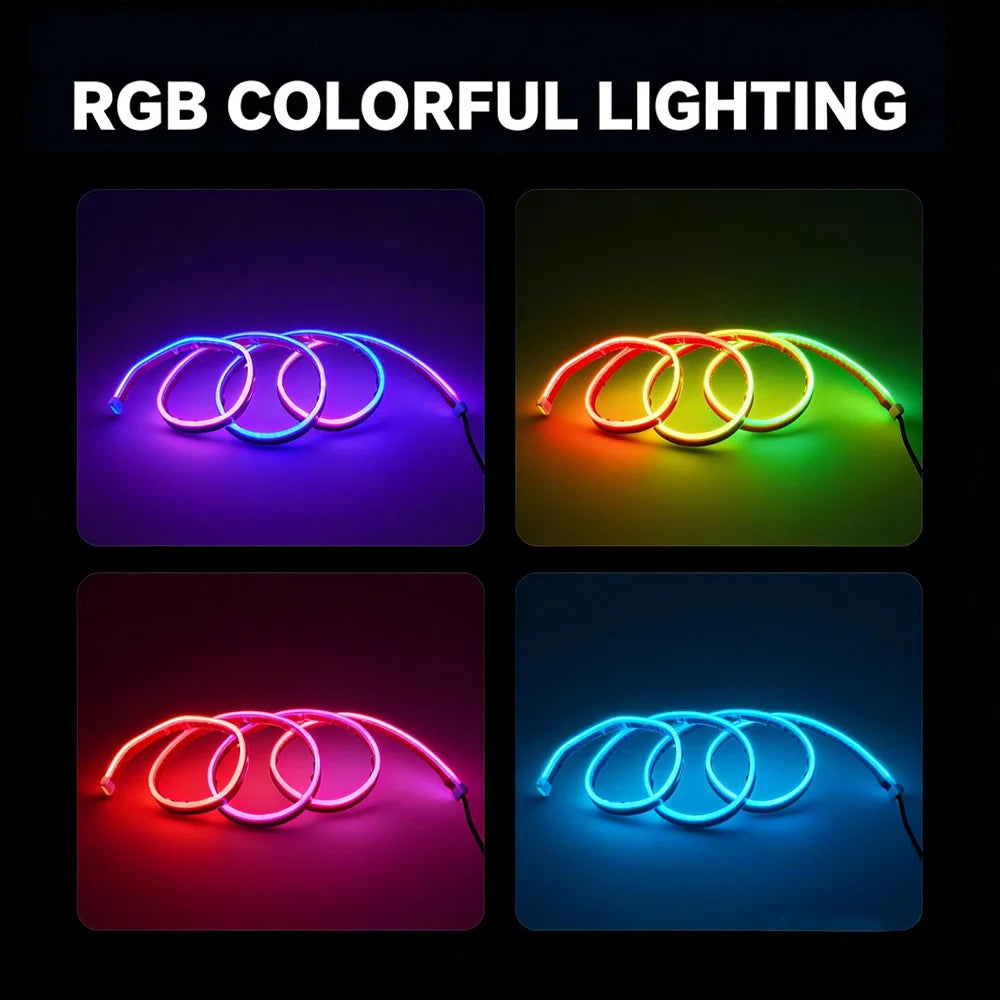 Car Hood Light Strip RGB DRL Strip Dynamic Scan Start Exterior Hoodbeam DRL Daytime Running Lights for Cars SUV 12V App Control