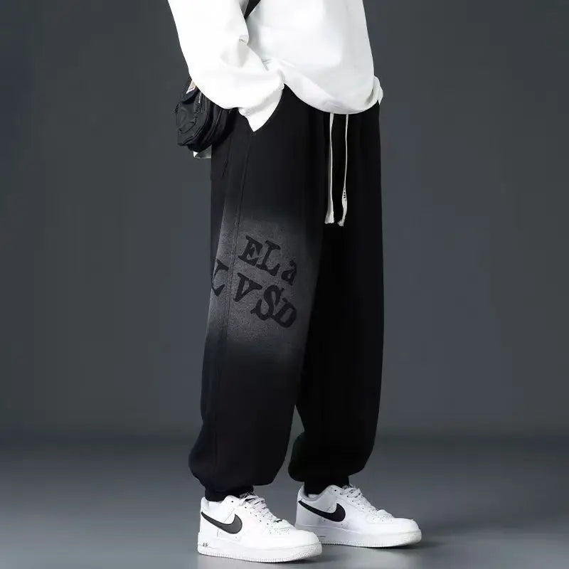 Autumn Winter Men’s Cozy Fleece Lined Pants Loose Sport Joggers for Teens High School Youth Everyday Comfortable Streetwear