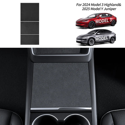 YZ Center Console Panel Sticker For Tesla Model 3/Y/YL Highland Juniper Electrostatic Adsorption Sticker Suede Film