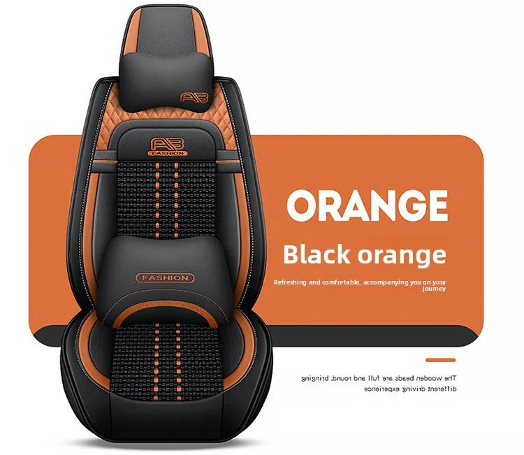 Universal Auto Split Seat Car Full Seat Cover Breathable Ice Silk Nappa Leather Car SUV Cushion Full Seats Cover Protection