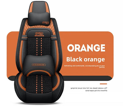 Universal Auto Split Seat Car Full Seat Cover Breathable Ice Silk Nappa Leather Car SUV Cushion Full Seats Cover Protection