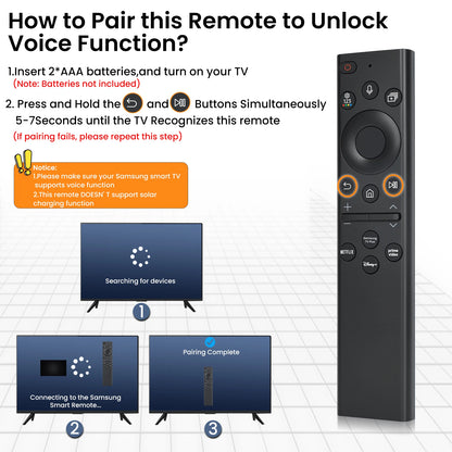 for Samsung TV Remote with Voice Control - Replacement for 2018-2026 Samsung Smart TVs (Frame/QLED/Crystal), No Solarcell