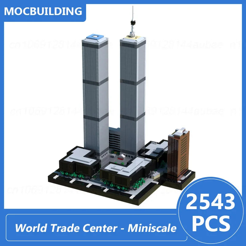 The World Trade Center 1/650 Scale Architecture Model Moc Building Blocks Diy Assemble Bricks Collection Display Xmas Toys Gifts