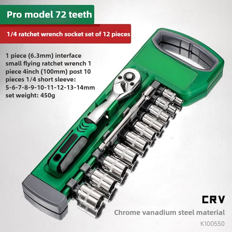 Industrial Grade Socket Key Set, Convenient Car Repair Tool, Manual Tool, Set Key,Cathrac KeySet 1/4 3/8 1/2 Car Repair Key Tool