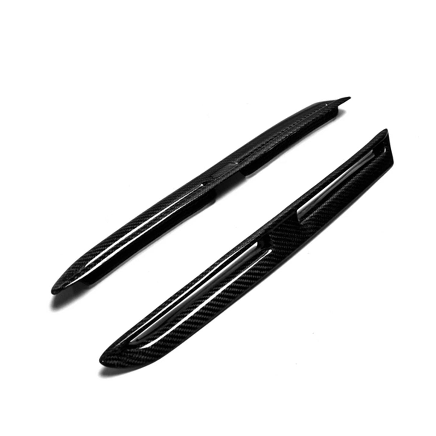 For Nissan GTR GT-R R35 2009-16 Real Carbon Fiber Front Fender Side Air Vent Trim Duct Outlet Spoiler Strip Splitter Canard Lip