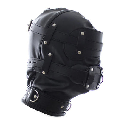 PU Leather Hood Headgear with Dildo Mouth Gag Ball Bdsm Toys Bondage Gear Hood Toys Adult Games Sex Products Sex Toys for Women