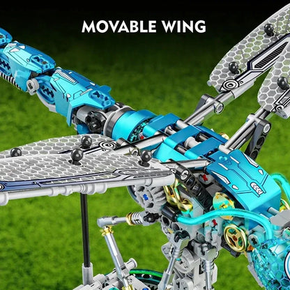 866PCS MOC Creative Dragonfly Mechanical Model Building Blocks Kit DIY Construction Toy STEM Learning for Kids Adults Set