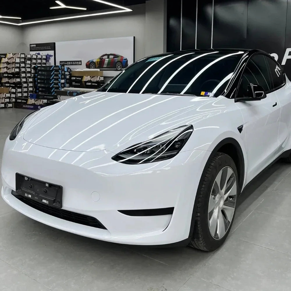 145cmx200cm Car Vinyl Wrap Hood Roof Cover for Car Tuning Accessories Custom Size Sticker Glossy White Auto Door Protective Film