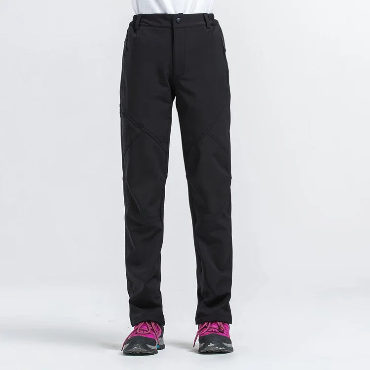 TRVLWEGO Women's Winter Hiking Pants Outdoor Camping Travel Windproof Snow-Fleece Lined Breathable Warm Trekking Trousers
