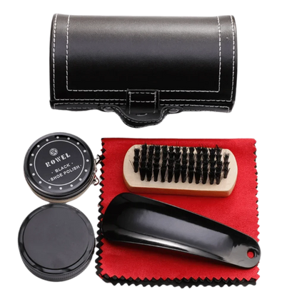 Portable Barrel Set Shoe Shine Kit Black Shoe Polish Stain Removal Leather Shoe Polish Set Shoe Care Tools Men & Women