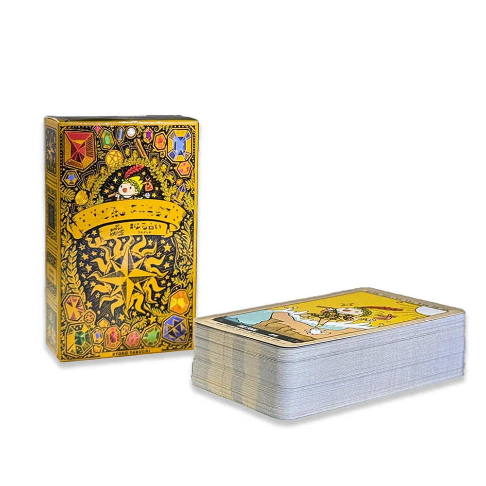 6*10.2cm Cute Anime Tarot Cards 80pcs Pocket Size Kawaii Healing Style Tarot Deck for Beginners Fortune Telling Board Game