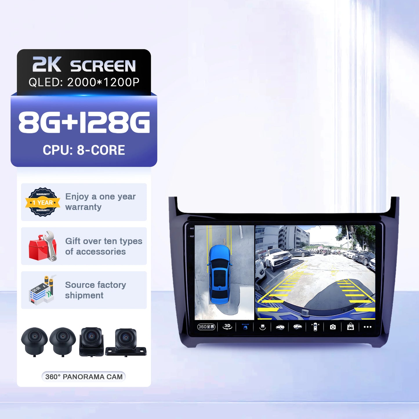 9" Car Radio For Volkswagen Polo 5 Sedan 2008-2020 Android 16 Wireless BT Carplay Multimedia Navigation Touch 2K QLED Screen