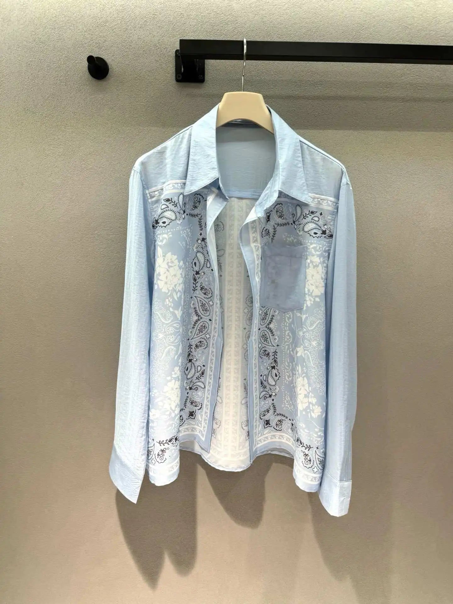 Mediterranean Style Silk Scarf Printed Shirt Loose Top Strapless Short Skirt Set Casual Women's Clothing 26's New