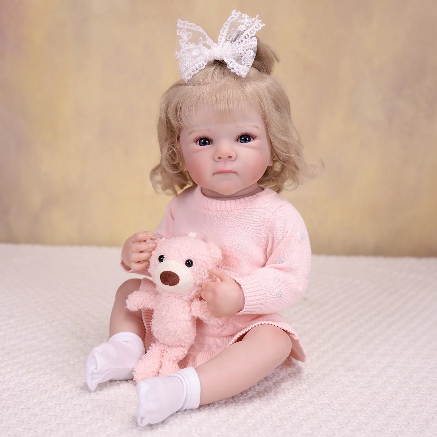 18 Inch Reborn Baby Doll Full Vinyl Body Realistic 3D Skin Visible Veins Newborn Girl Toy Collectible Birthday Gift