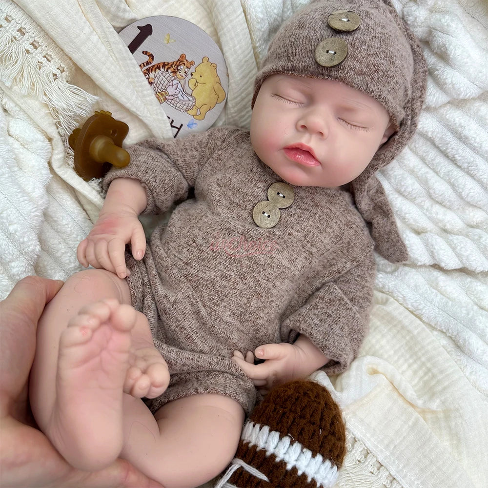 20inch Full Soft Silicone Reborn Baby Boy/Girl Can Drink and Pee Real Touch Weughted Newborn Doll for Alzheimer’s Christmas Gift